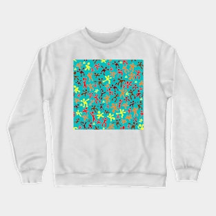 Run Jump Play Repeat on Teal Crewneck Sweatshirt